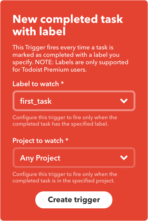 Trigger Based on Task Tag