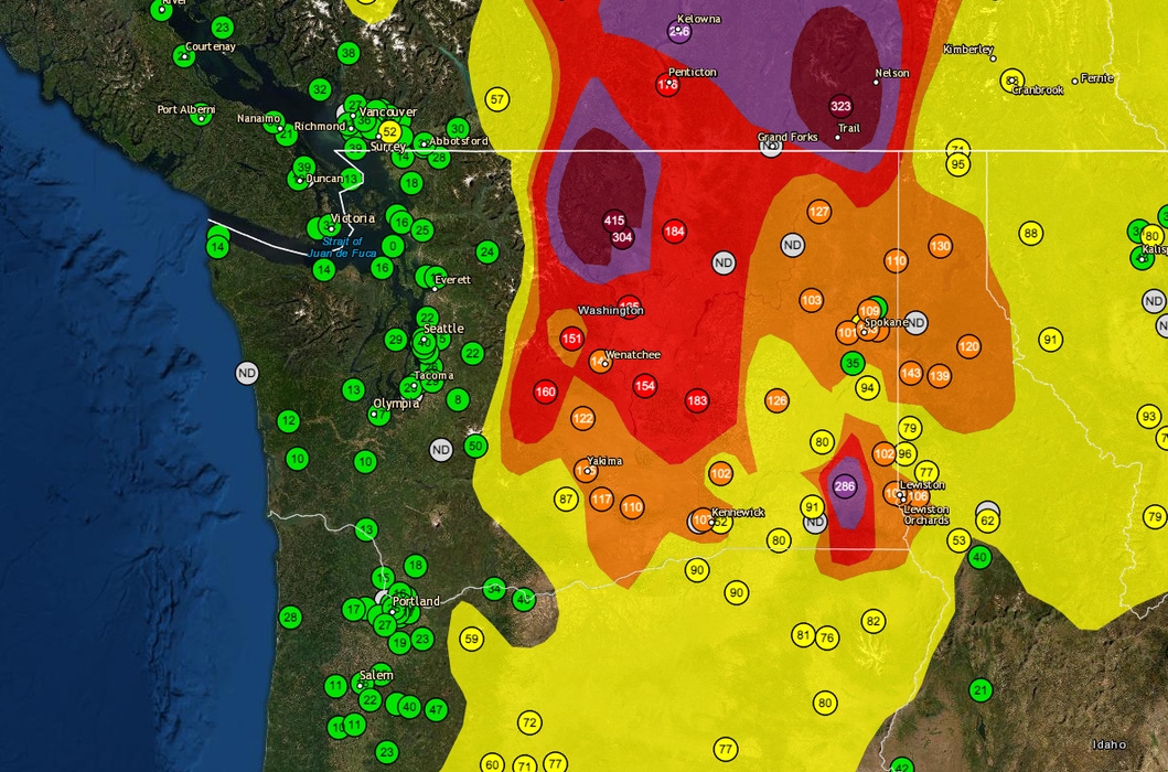 WA Air Quality; Aug. 1 2021